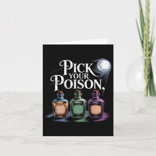 Pick Your Poison Potion Bottles Gothic Halloween 4 Card