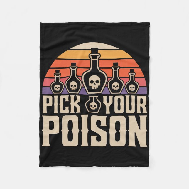 Pick Your Poison Potion Bottles Gothic Halloween  Fleece Blanket (Front)