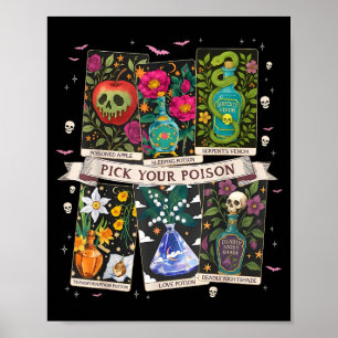 Pick Your Poisons Funny Drink Me Potions Happy Hal Poster