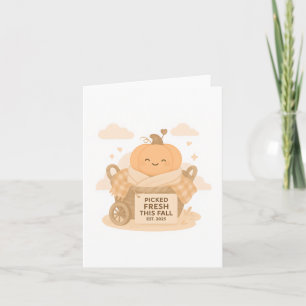Picked Fresh Fall Pumpkin Cuteness Kawaii Vibes Card