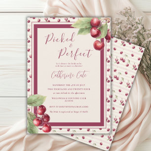 Picked & Perfect Sweet Cherries Bridal Shower Invitation