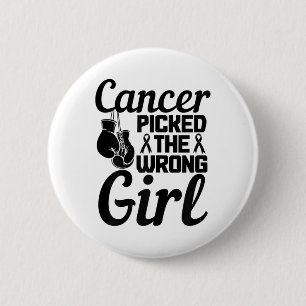 Picked The Wrong Girl Breast Cancer Awareness Mont 6 Cm Round Badge