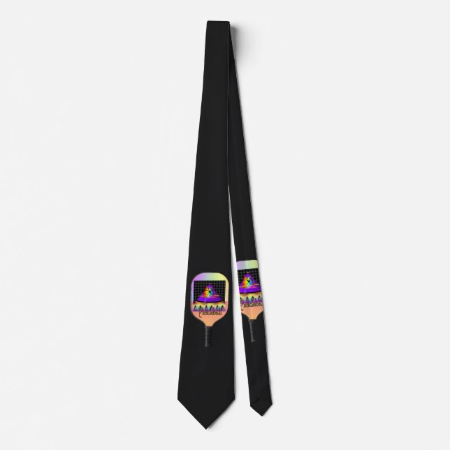Pickelball Logo Black  Tie (Front)