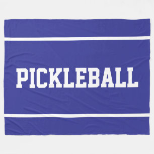 PICKELBALL Sporty White Stripes On Bright Red Fleece Blanket