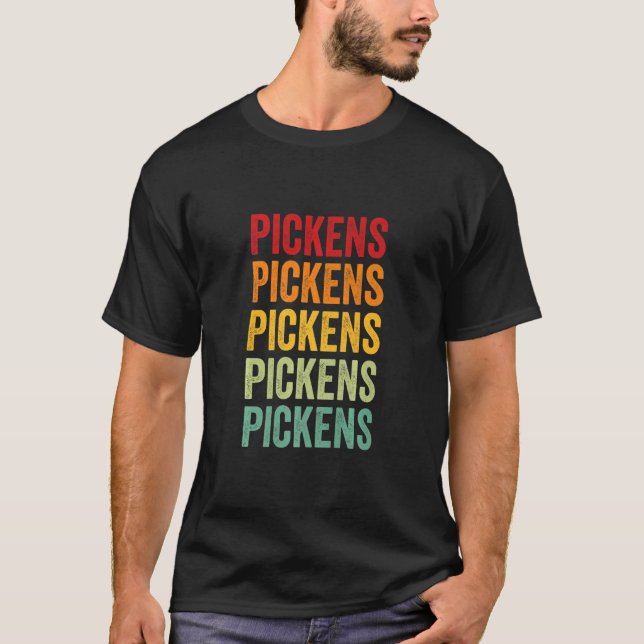 Pickens County Georgia Rainbow Text  T-Shirt (Front)