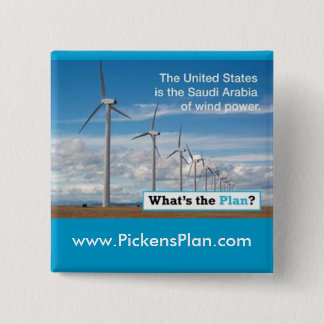 Pickens Plan - Wind 15 Cm Square Badge