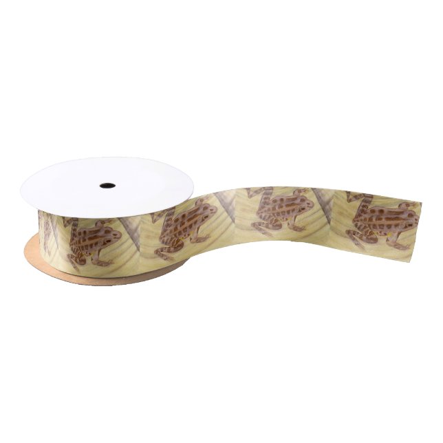 Pickerel Frog Watercolor Satin Ribbon (Spool)