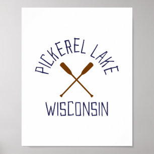 Pickerel Lake Wisconsin Outdoors Vintage Poster