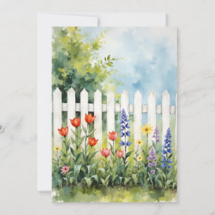 Picket Fence with Flowers Sympathy Card