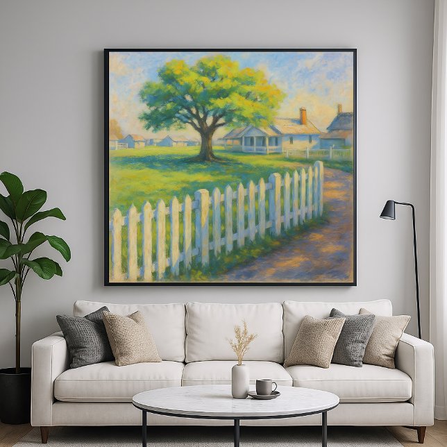 Picket Tree - Pastel Painting Style Landscape Art Poster (Creator Uploaded)