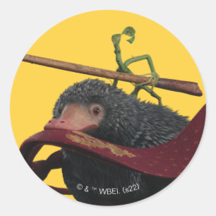 Pickett & Teddy With Wand and Tie Classic Round Sticker