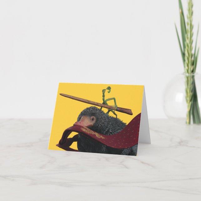 Pickett & Teddy With Wand and Tie Note Card (Front)