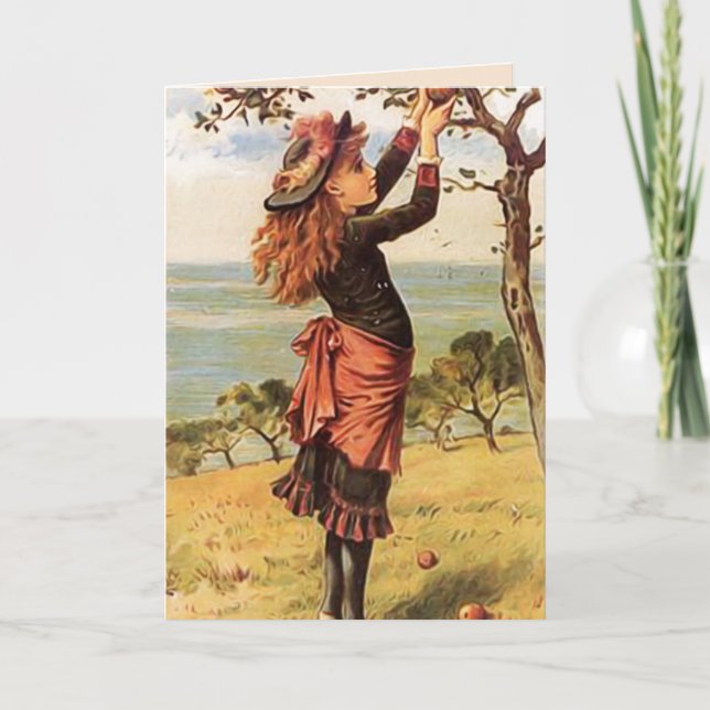 PICKING APPLES BLANK ALL-OCCASION CARD (Front)