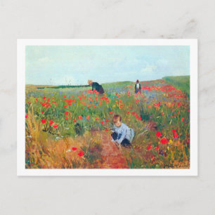 Picking Flowers in a Field, Mary Cassatt Postcard
