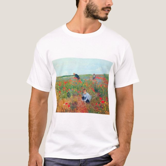 Picking Flowers in a Field, Mary Cassatt T-Shirt (Front)