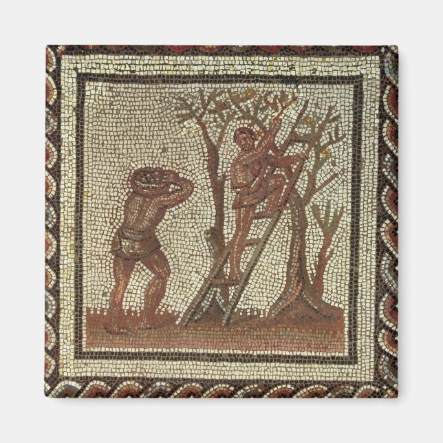 Picking Fruit, Roman Mosaic Magnet (Front)