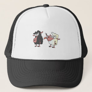 picking on the black sheep cartoon trucker hat