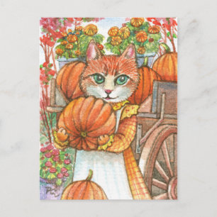 Picking Pumpkin Postcard