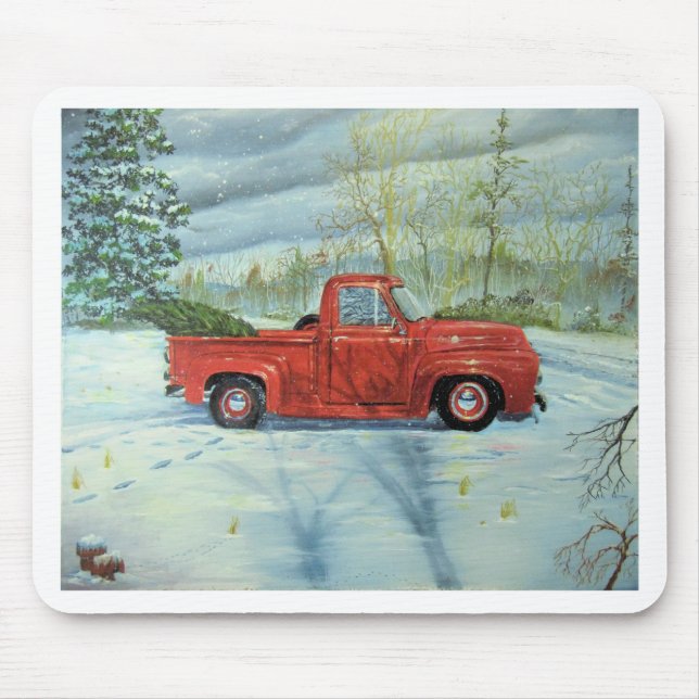 Picking up the Tree for Christmas Mouse Pad (Front)
