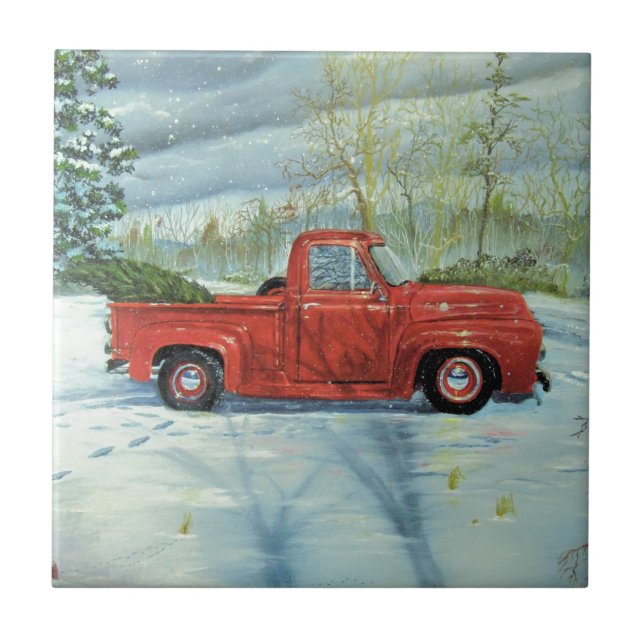 Picking up the Tree for Christmas Tile (Front)