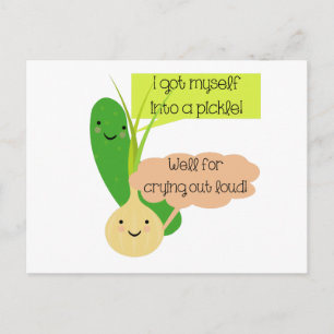 Pickle and Onion Humour Postcard