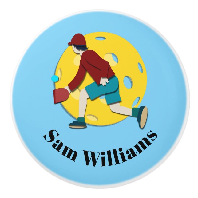 Pickle Ball Ceramic Knob (Front)