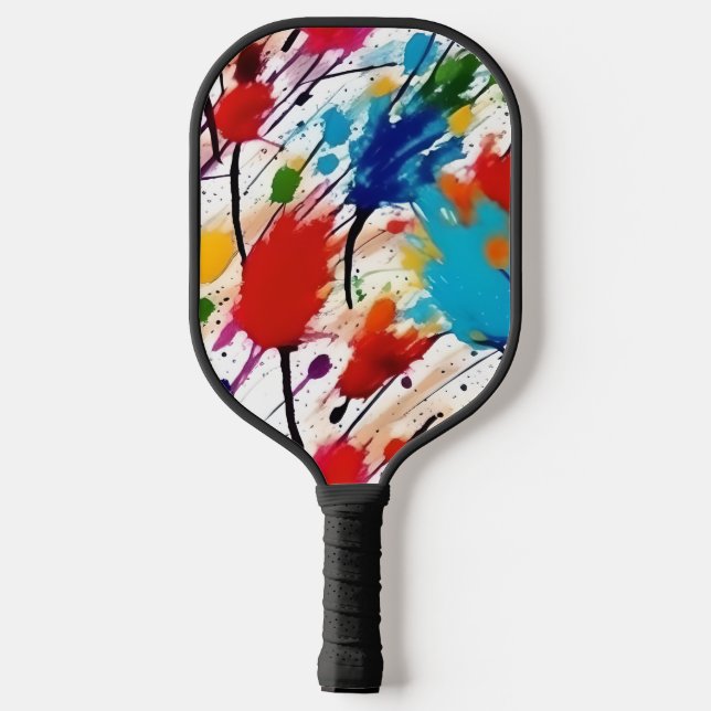 Pickle Ball Paddle With Paint Splatter Design (Back)