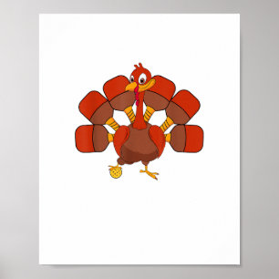 Pickle Ball Player Thanksgiving Paddleball Turkey  Poster