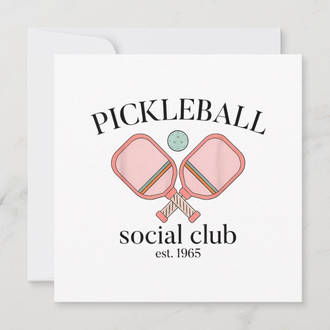 Pickle Ball Social Club EST 1965 Men Women Invitation (Front)