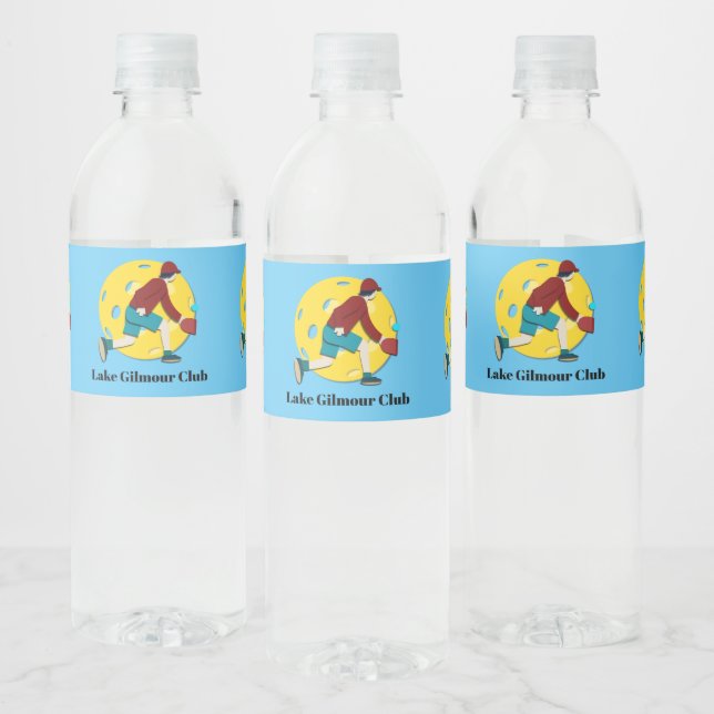 Pickle Ball Water Bottle Label (Bottles)