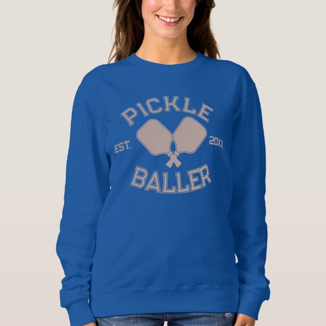 Pickle Baller Pickleball Collegiate Typography Sweatshirt (Front)