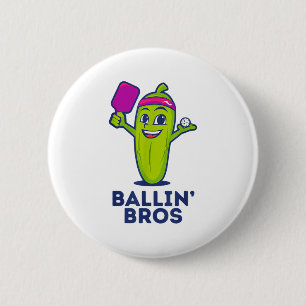Pickle Ballin’ Bros – Gifts Friends, Brothers, Or  6 Cm Round Badge