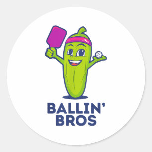 Pickle Ballin’ Bros – Gifts Friends, Brothers, Or  Classic Round Sticker