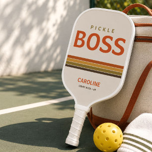 Pickle Boss Funny Retro Pickleball Paddle