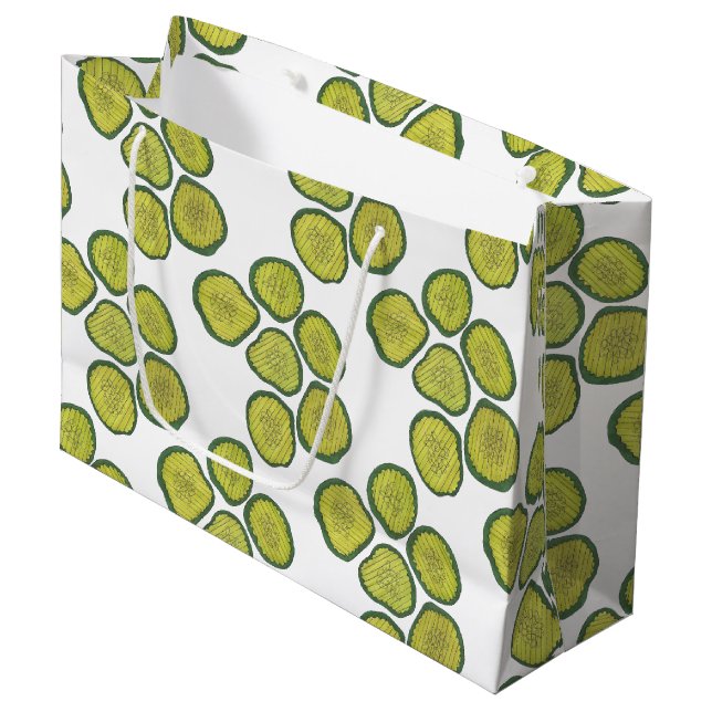 Pickle Chips Green Kosher Dill Pickle Chip Foodie Large Gift Bag (Front Angled)