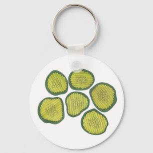 Pickle Chips Green Kosher Dill Sweet Pickle Foodie Key Ring