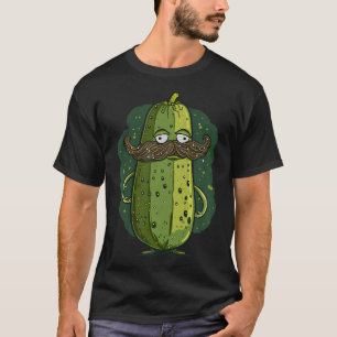 Pickle Costume With Funny Beard For Mustache Lover T-Shirt