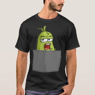 Pickle Fake Pocket Dill Cucumber Vegan Food T-Shirt