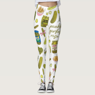 Pickle Girlies Rise Cute Pickle Lover Girly Food Leggings