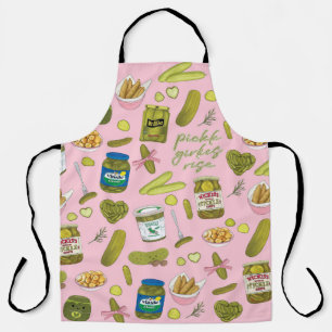 Pickle Girlies Rise Cute Pickle Lover Girly Food P Apron