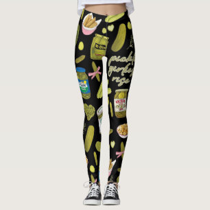 Pickle Girlies Rise Cute Pickle Lover Girly Food P Leggings