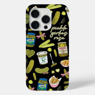 Pickle Girlies Rise Cute Pickle Pattern Funny Pi iPhone 15 Pro Case