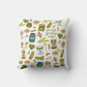 Pickle Girlies Rise Cute Pickle Pattern Funny Pi Cushion