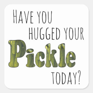 Pickle Hugger Square Sticker