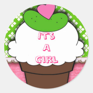 Pickle & IceCream it's a girl; sticker
