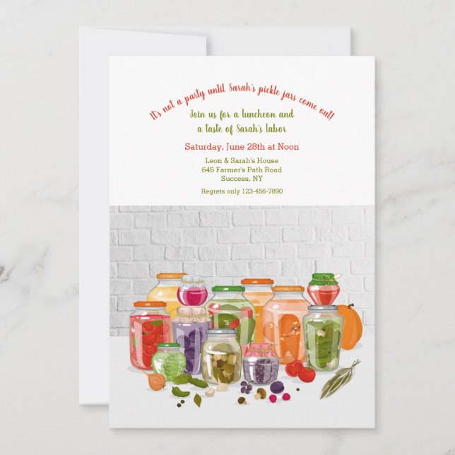 Pickle Jars Invitation (Front)