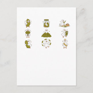 Pickle Lover Silly Goose Funny Pickle Jar Goose Postcard