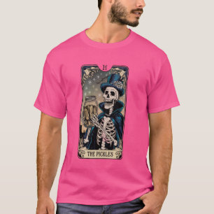 Pickle Lover Skeleton Tarot Card Pickle Jar Garden T-Shirt