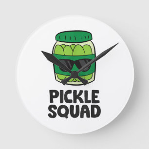 Pickle Lover Team Pickles Funny Pickle Squad Round Clock