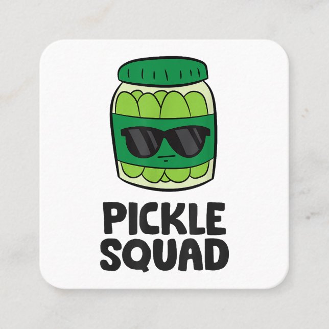 Pickle Lover Team Pickles Funny Pickle Squad Square Business Card (Front)